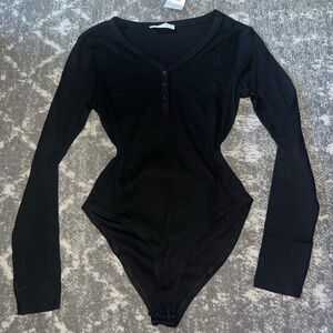 NWT Primark Thermal Bodysuit Black Long Sleeve